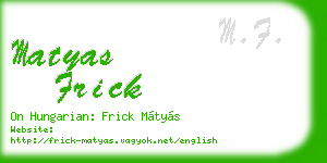 matyas frick business card